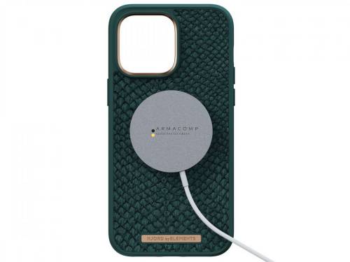 Njord Salmon Leather Magsafe Case iPhone 14 Pro Max Jord | Dark Green